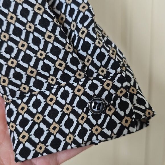 Chic Geometric Print Blouse,Retractable Sleeves, NWOT! - Picture 6 of 8